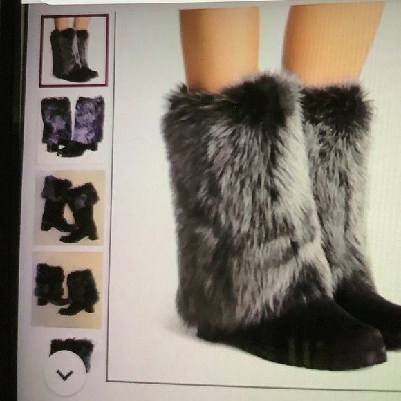 Stuart Weitzman Blizzard Boots Women’s Size 9.  Gralon Gray Mink Fur Suede - Picture 3 of 5